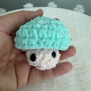 Large Sea Foam Plush Crochet Popping Mushroom Safety